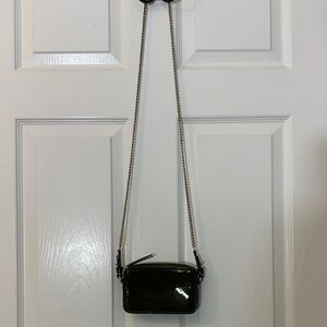 Banana Republic Dark Army Green patent (glossy) mini Crossbody Bag